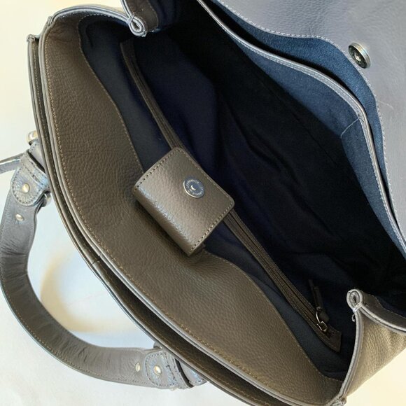Cole Haan gray leather satchel - Picture 7 of 8